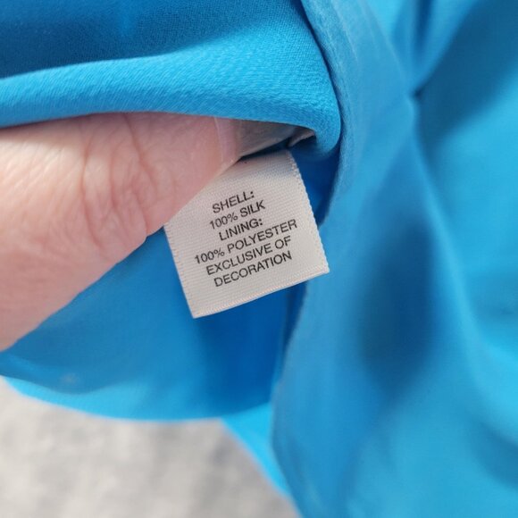 Ann Taylor Womens Silk Blend Blue Lace Trim Babydoll Cami Top 6 Quiet Luxury Y2K - Picture 11 of 12